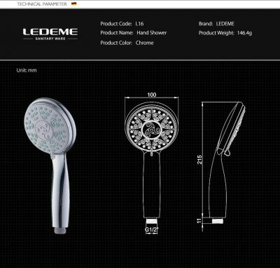 Душевая лейка L16 (Россия)