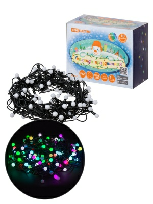 Гирлянда светодиодная "Шарики" 100LED,10м,многоцветная TDM (Китай)