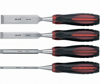 Набор долот-стамесок плоских «Тигровый глаз» 4 шт. 6-12-18-24мм (Россия)