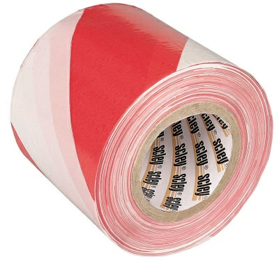 Лента сигнальная бело-красная, 8см*100м