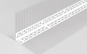 Уголок перфорированный ПВХ с сеткой 70*70*2500 мм (Беларусь)