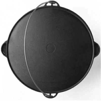 Казан чугунный походный татарский 12л с крышкой саджем (Россия)