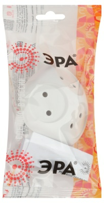 Разветвитель электрический (тройник) ЭРА SPx-3-W на 3 розетки без заземления 10А белый (Китай)