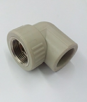Угол полипропиленовый комбинированный с внутр. резьбой d25x3/4''