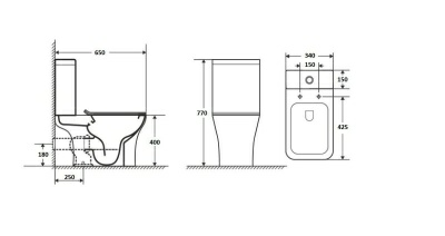 Унитаз напольный VETTORE безободковый CT7192 (Китай)