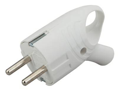 Вилка ЭРА угловая с заземлением и кольцом Vx4-W 16A белая 24/480/5760 (Китай)