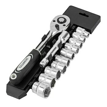 Набор головок с трещоткой и удлинителем в пластиковом держателе 12 предметов 1/2''(6гр) 8,10,12-15,17,19,21,24мм (Китай)