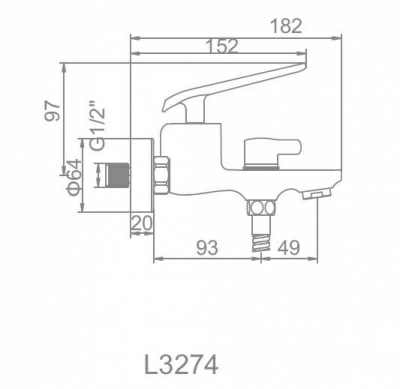Смеситель для ванны Ledeme L3274 (Китай)