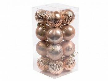 Набор шаров елочных пластмассовых Венера 16 шт 6 см (Беларусь)