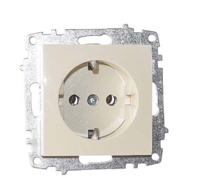 Розетка Zena кремовая с заземлением (Турция)