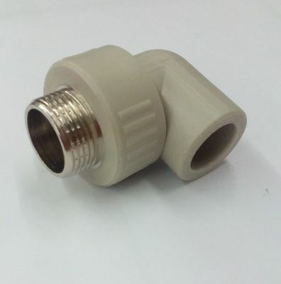 Угольник комбинированный ПП наружная резьбой d20х3/4" серый Угольник комбинированный ПП наружная резьбой d20х3/4" серый