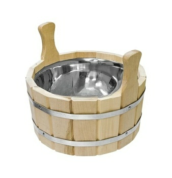 Шайка двуручная 12л с нержавеющей вкладкой ШДН-12  (Россия)