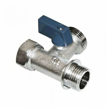 Кран шаровый трехходовой для СМА хромированный 1/2" х 3/4" х 1/2"