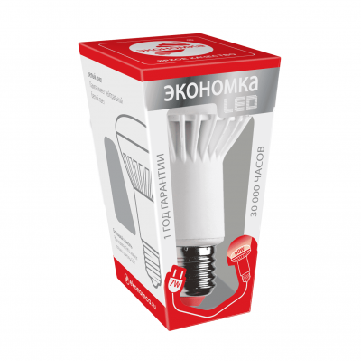 Лампа светодиодная Экономка LED Шарик 7Вт Е27 4500К (Россия)