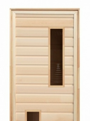 Дверь липа с 2-мя стеклами (коробка хвоя) 1900х700  (Россия)