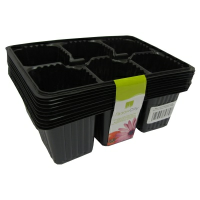 Мини-кассета рассадная 6 ячеек (уп.10 шт) чёрная (Россия)