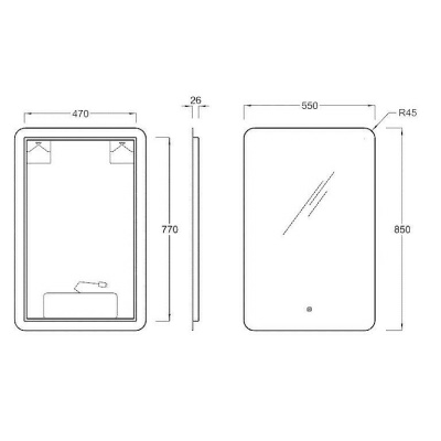 Зеркало PRO с подсветкой LED 55 (Россия)