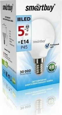 Лампа светодиодная (LED) Smartbuy-P45-05W/4000/E14 (Китай)