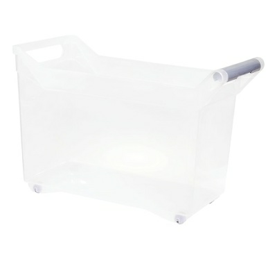 Органайзер с ручкой на колёсах прозрачный (Россия)(10.5л)