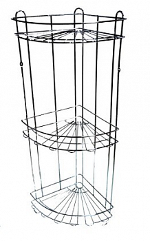 Полка комбинированная 3-х ярусная из стальной проволоки с хромовым покрытием C5072 (Китай) Полка комбинированная 3-х ярусная из стальной проволоки с хромовым покрытием C5072 (Китай)