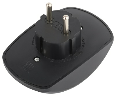 Разветвитель электрический (тройник) ЭРА SPx-2-B на 2 розетки без заземления 10А черный (Китай)