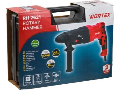 Перфоратор WORTEX RH 2621 в чемодане + 2 зубила и 3сверла (Китай)