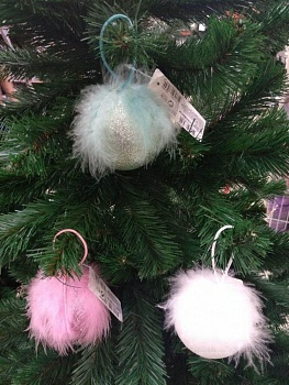 Шар елочный пластмассовый 8 см (Китай)