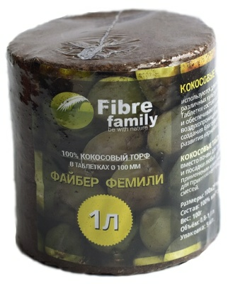 Таблетка кокосовая d-100мм 1л*5шт (Россия)