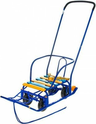 Санки детские Тимка 5 УНИВЕРСАЛ выдвижные колеса сиий (Россия)