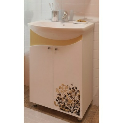 Тумба Spring 55 №2 (бежевый) c умывальником Элеганс 55 (Россия)