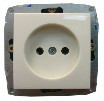 Розетка Zena кремовая без заземления (Турция)