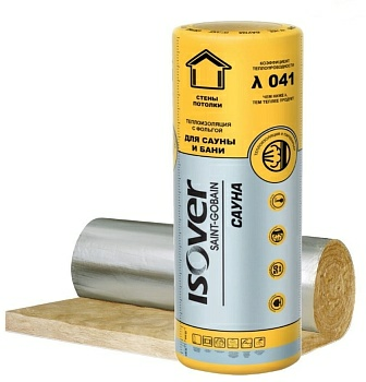 Утеплитель Изовер Сауна 50мм 1200x12500мм 15м2 (Россия)