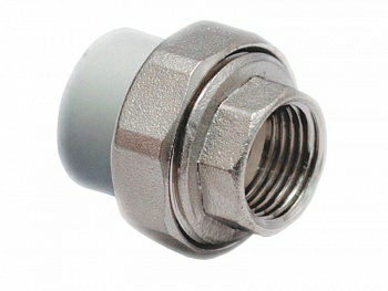 Муфта комбинированная разъемная ПП с внутр. резьбой d 20х1/2" серая Муфта комбинированная разъемная ПП с внутр. резьбой d 20х1/2" серая