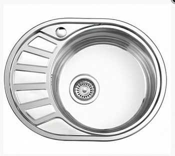 Мойка L65745-6R Ledeme, декор, нерж. сталь, правая(Россия)