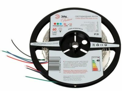Лента светодиодная ЭРА LS5050-60LED-IP20-RGB разноцветная