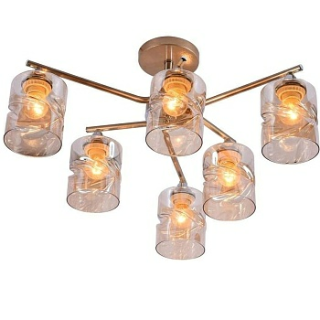 Светильник подвесной Сфера НПБ 04-6х60-211 5073/6 матовое золото хром (Беларусь)