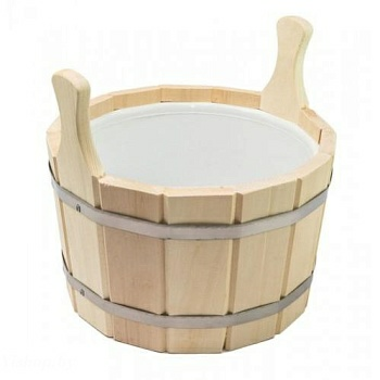 Шайка двуручная 12 л Ольха с пластиковой вкладкой ПЛ-14  (Россия)