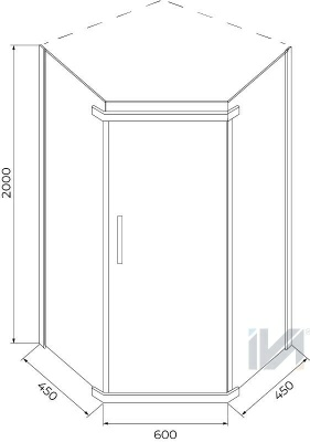 Душевое ограждение Iva E1PC90C 90*90*200 (Китай)