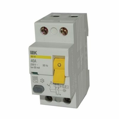 Устройство защитного отключения IEK ВД1-63 2Р 40А 30мА (Россия)|купить Практик Борисов