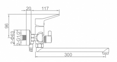 Смеситель для ванны Ledeme l2269 (Китай)