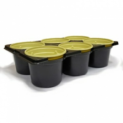 Набор для рассады v9,6 ГазонCity 6 горшков 9*6,8 см.+ подставка (Россия)