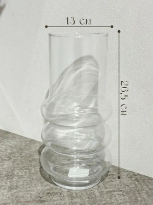 Ваза Art&Home Clear Glare 13х26,5 стекло JQY358 (Китай)