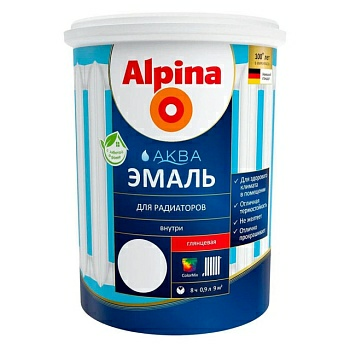 Эмаль для радиаторов Alpina Аква акриловая глянцевая (Беларусь) в Борисове