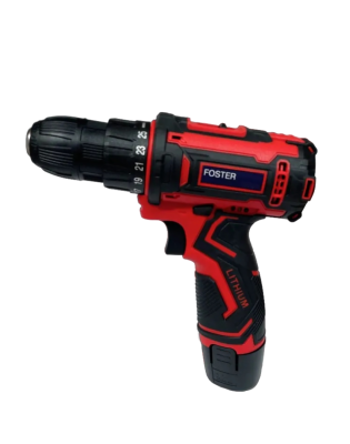 Дрель-шуруповерт аккумуляторная FOSTER CDF 1202 12В 2скорости 25Нм 2АКБ 1.3Ач ЗУ кейс (Китай)