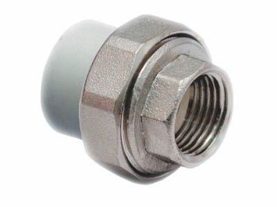 Муфта комбинированная разъемная ПП с внутр. резьбой d 20х1/2" серая