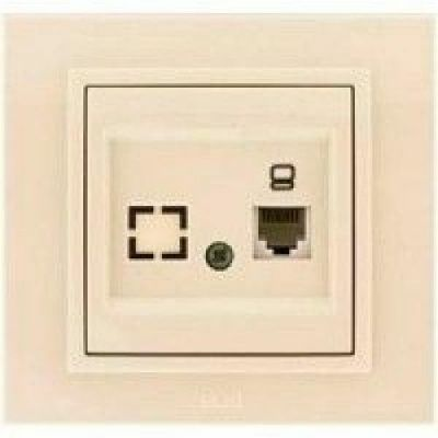 Розетка Zena модульная компьютерная кремовая (Турция)