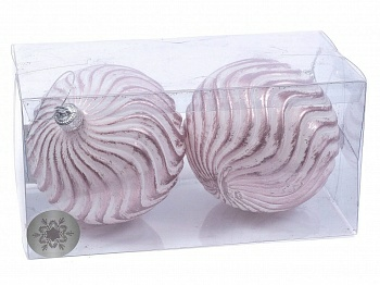 Набор шаров елочных пластмассовых 2 штуки 10 см (Китай)