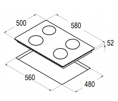 Газовая варочная поверхность Schtoff H6002C16IS Nano Matte Black (Турция)