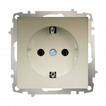 Розетка Zena титаниум с заземлением (Турция)
