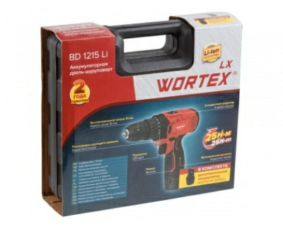 Аккумуляторная дрель-шуруповерт WORTEX LX BD 1215 Li в чемодане (Китай)